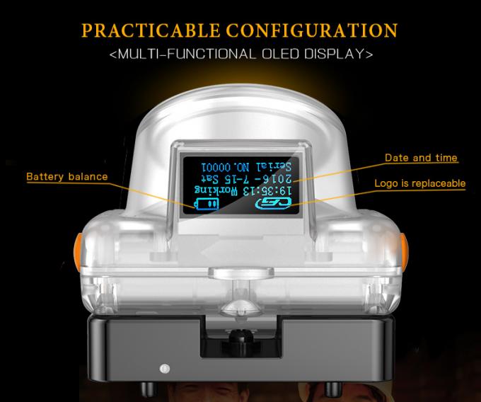 Lampu pertambangan LED industri 3.7V ¥ 15000Lux Waterproof & Rechargeable Cap Lamp untuk penggunaan bawah tanah 4