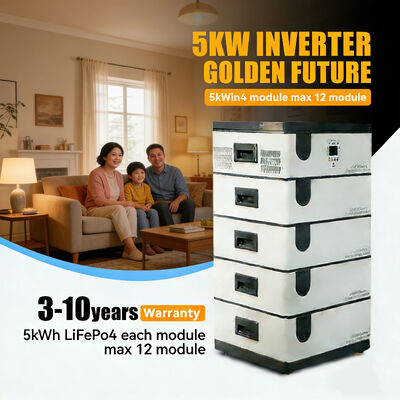 Baterai Inverter Surya LiFePO4 Tumpuk 10KWH 48V/51.2V Baterai Inverter Surya untuk Daya Cadangan Industri Off-Grid