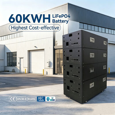 51.2V 15KWH 30 KWH 45 KWH 60KWH Baterai surya LiFePO4 yang dapat ditumpuk untuk sistem penyimpanan energi surya