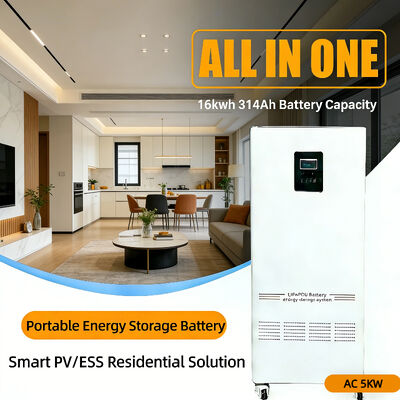 NK005A 51.2v 48v All in One Inverter 5Kw dan 15Kwh 16 Kwh 300Ah 314Ah LifePo4 Baterai Tenaga Surya Sistem Penyimpanan Energi Rumah