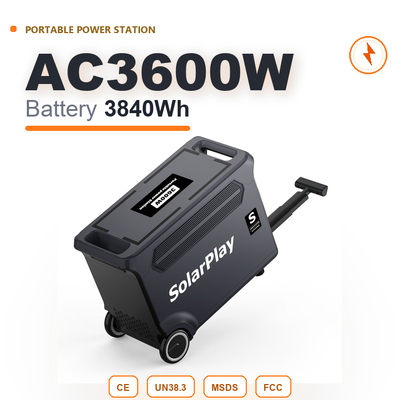 Stok Gudang EU 3600W 3840Wh Stasiun Daya Portabel LiFePO4 Gelombang Sinus Murni MPPT UPS untuk Cadangan Rumah